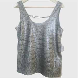 Ecru champagne sequin sleeveless top